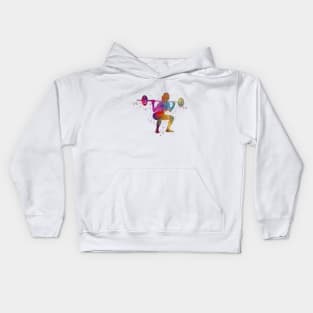 body buiding woman isolated Kids Hoodie